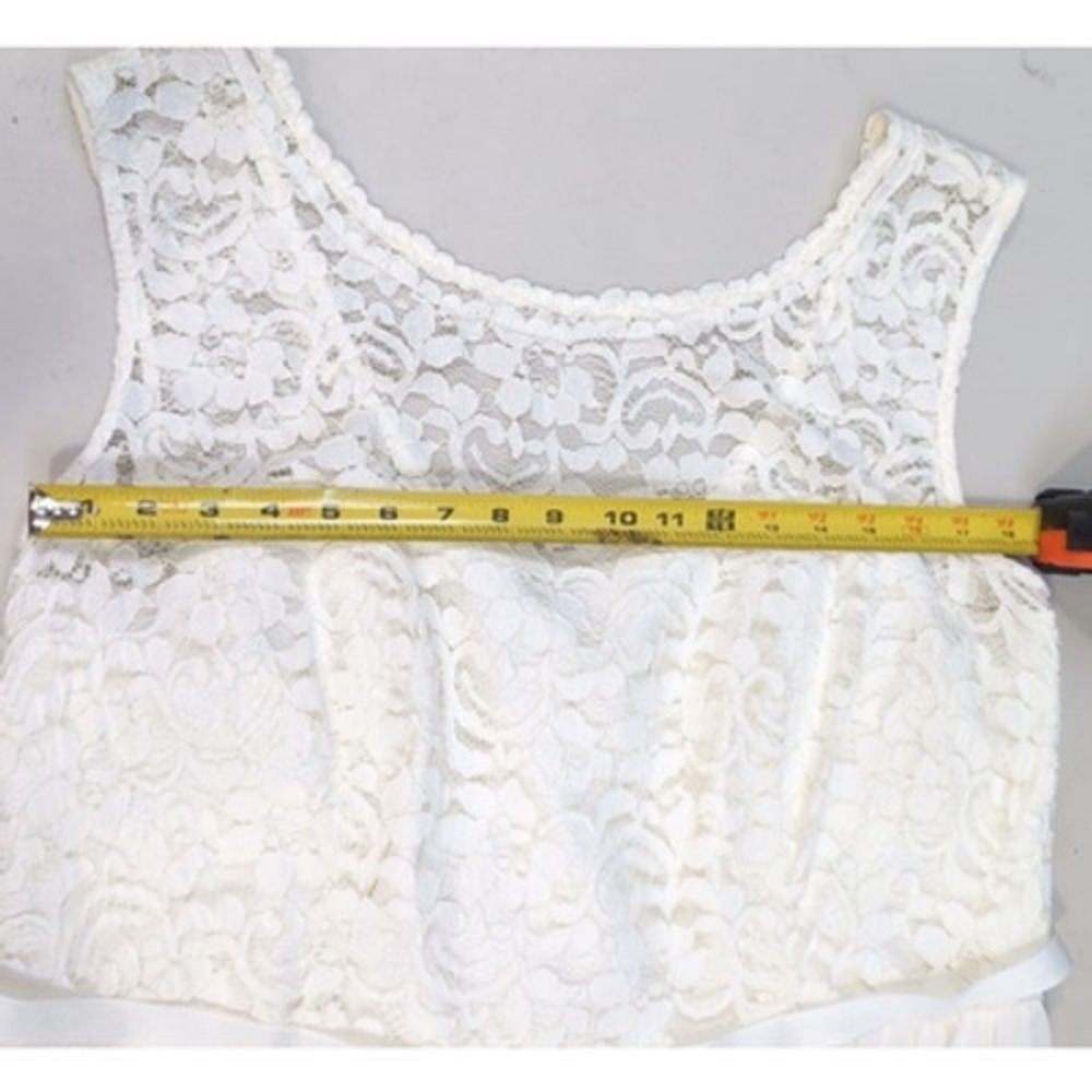 David's Bridal Wedding Dress Women's 20 Ivory‎ Lace Bodice Long Lined NEW NWT - Picture 10 of 16